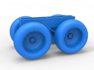 Chassis of vintage monster truck Scale 1 to 25 3D प्रिंट मॉडल
