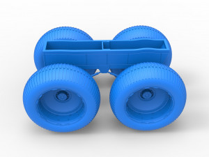 Chassis of vintage monster truck Scale 1 to 25 3D प्रिंट मॉडल