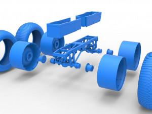 Chassis of vintage monster truck Scale 1 to 25 3D प्रिंट मॉडल