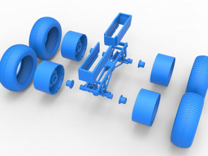 Chassis of vintage monster truck Scale 1 to 25 3D प्रिंट मॉडल