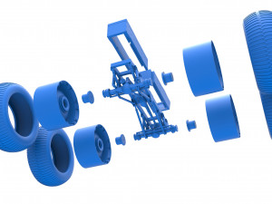 Chassis of vintage monster truck Scale 1 to 25 3D प्रिंट मॉडल