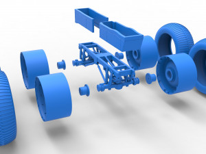 Chassis of vintage monster truck Scale 1 to 25 3D प्रिंट मॉडल