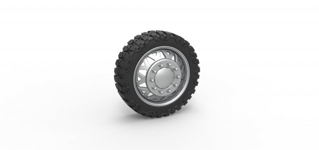 Front semi wheel for pickup Version 1 Scale 1 to 25 3D प्रिंट मॉडल .c4d .max .obj .3ds .fbx .stl .blend 