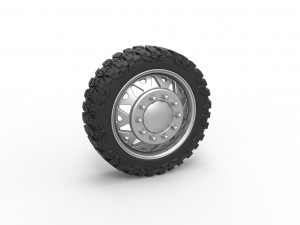 Front semi wheel for pickup Version 1 Scale 1 to 25 Modello di stampa 3D