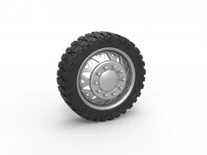 Переднее полуколесо для пикапа Версия 1 Масштаб от 1 до 25 3D Принт Модель