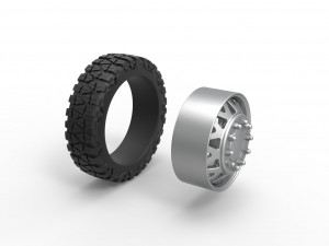 Front semi wheel for pickup Version 1 Scale 1 to 25 3D प्रिंट मॉडल