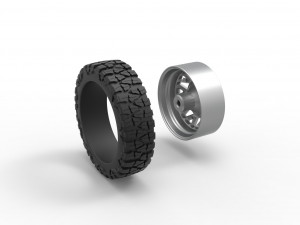 Front semi wheel for pickup Version 1 Scale 1 to 25 3D प्रिंट मॉडल