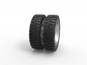 Rear semi wheel for pickup Version 1 Scale 1 to 25 3D Print Model