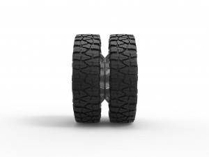 Rear semi wheel for pickup Version 1 Scale 1 to 25 3D प्रिंट मॉडल