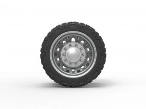 Rear semi wheel for pickup Version 1 Scale 1 to 25 3D Print Model