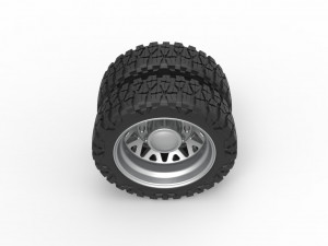 Rear semi wheel for pickup Version 1 Scale 1 to 25 3D प्रिंट मॉडल