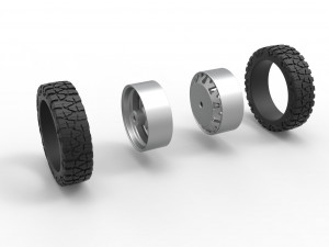 Rear semi wheel for pickup Version 1 Scale 1 to 25 3D प्रिंट मॉडल