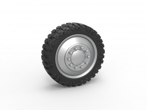 Front semi wheel for pickup Version 2 Scale 1 to 25 3D Print Model