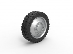 Front semi wheel for pickup Version 2 Scale 1 to 25 3D Baskı Modeli