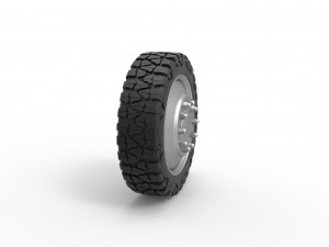 Front semi wheel for pickup Version 2 Scale 1 to 25 3D Baskı Modeli