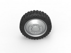 Front semi wheel for pickup Version 2 Scale 1 to 25 3D Baskı Modeli