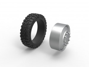 Front semi wheel for pickup Version 2 Scale 1 to 25 3D Baskı Modeli