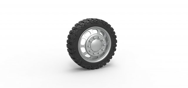 Front semi wheel for pickup Version 3 Scale 1 to 25 3D Print Model .c4d .max .obj .3ds .fbx .stl .blend 