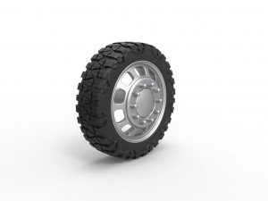Front semi wheel for pickup Version 3 Scale 1 to 25 3D Print Model