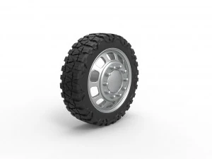 Front semi wheel for pickup Version 3 Scale 1 to 25 3D Print Model