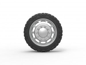 Front semi wheel for pickup Version 3 Scale 1 to 25 3D Print Model