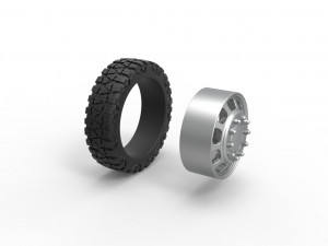 Front semi wheel for pickup Version 3 Scale 1 to 25 3D Print Model
