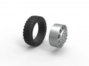 Front semi wheel for pickup Version 3 Scale 1 to 25 3D Print Model