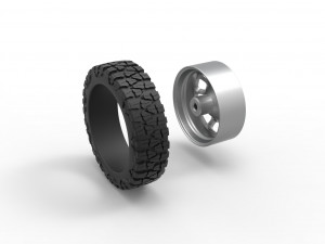 Front semi wheel for pickup Version 3 Scale 1 to 25 3D Print Model