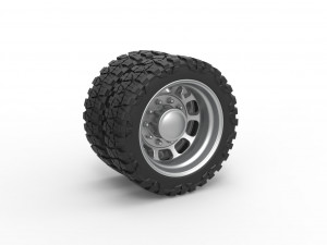 Rear semi wheel for pickup Version 3 Scale 1 to 25 3Dプリントモデル