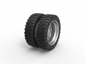 Rear semi wheel for pickup Version 3 Scale 1 to 25 Model Cetak 3D