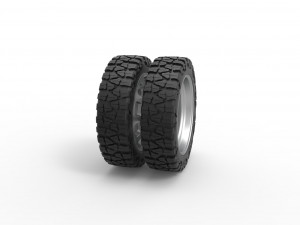 Rear semi wheel for pickup Version 3 Scale 1 to 25 Model Cetak 3D