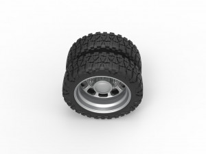 Rear semi wheel for pickup Version 3 Scale 1 to 25 Model Cetak 3D