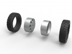 Rear semi wheel for pickup Version 3 Scale 1 to 25 Model Cetak 3D