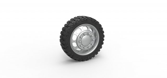 Front semi wheel for pickup Version 4 Scale 1 to 25 3D Print Model .c4d .max .obj .3ds .fbx .stl .blend 
