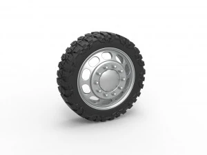 Переднее полуколесо для пикапа Версия 4 Масштаб от 1 до 25 3D Принт Модель