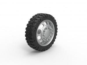 Front semi wheel for pickup Version 4 Scale 1 to 25 3D Print Model