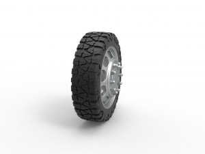 Front semi wheel for pickup Version 4 Scale 1 to 25 3D Print Model