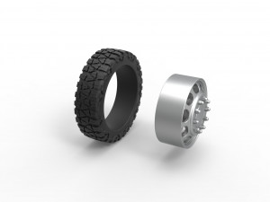 Front semi wheel for pickup Version 4 Scale 1 to 25 3D Print Model