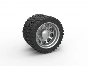 Заднее полуколесо для пикапа Версия 4 Масштаб от 1 до 25 3D Принт Модель