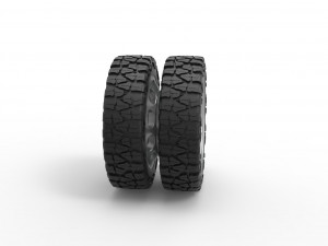 Rear semi wheel for pickup Version 4 Scale 1 to 25 Model Cetak 3D