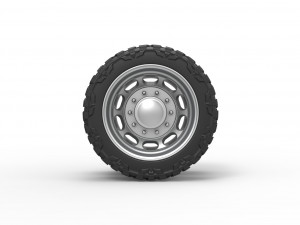 Rear semi wheel for pickup Version 4 Scale 1 to 25 Model Cetak 3D