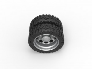 Rear semi wheel for pickup Version 4 Scale 1 to 25 Model Cetak 3D