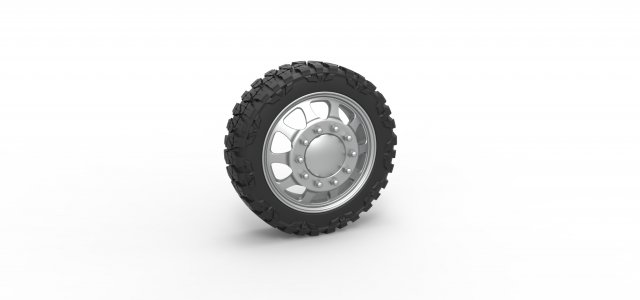 Front semi wheel for pickup Version 5 Scale 1 to 25 3D Baskı Modeli .c4d .max .obj .3ds .fbx .stl .blend