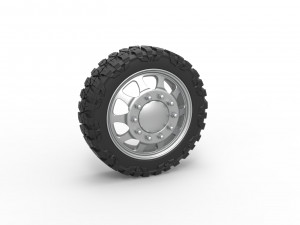 Front semi wheel for pickup Version 5 Scale 1 to 25 3D Print Model