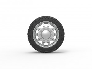 Front semi wheel for pickup Version 5 Scale 1 to 25 3D Baskı Modeli