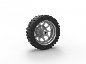 Front semi wheel for pickup Version 5 Scale 1 to 25 3D Baskı Modeli