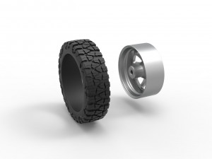 Front semi wheel for pickup Version 5 Scale 1 to 25 3D Baskı Modeli