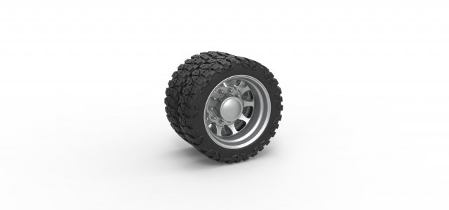 Rear semi wheel for pickup Version 5 Scale 1 to 25 3D Принт Модель .c4d .max .obj .3ds .fbx .stl .blend