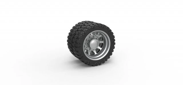 Rear semi wheel for pickup Version 5 Scale 1 to 25 3D Print Model .c4d .max .obj .3ds .fbx .stl .blend