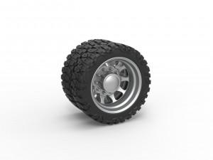 Rear semi wheel for pickup Version 5 Scale 1 to 25 3D Print Model
